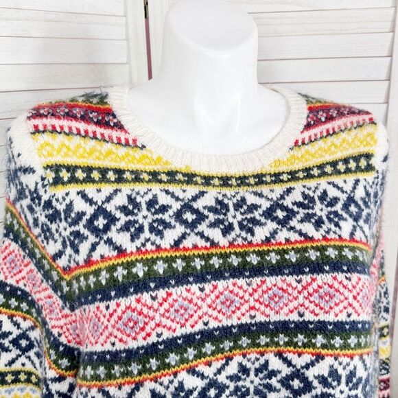 Old Navy Fair Isle Chunky Knit Sweater & Scarf White Multicolor XXL - Picture 8 of 16